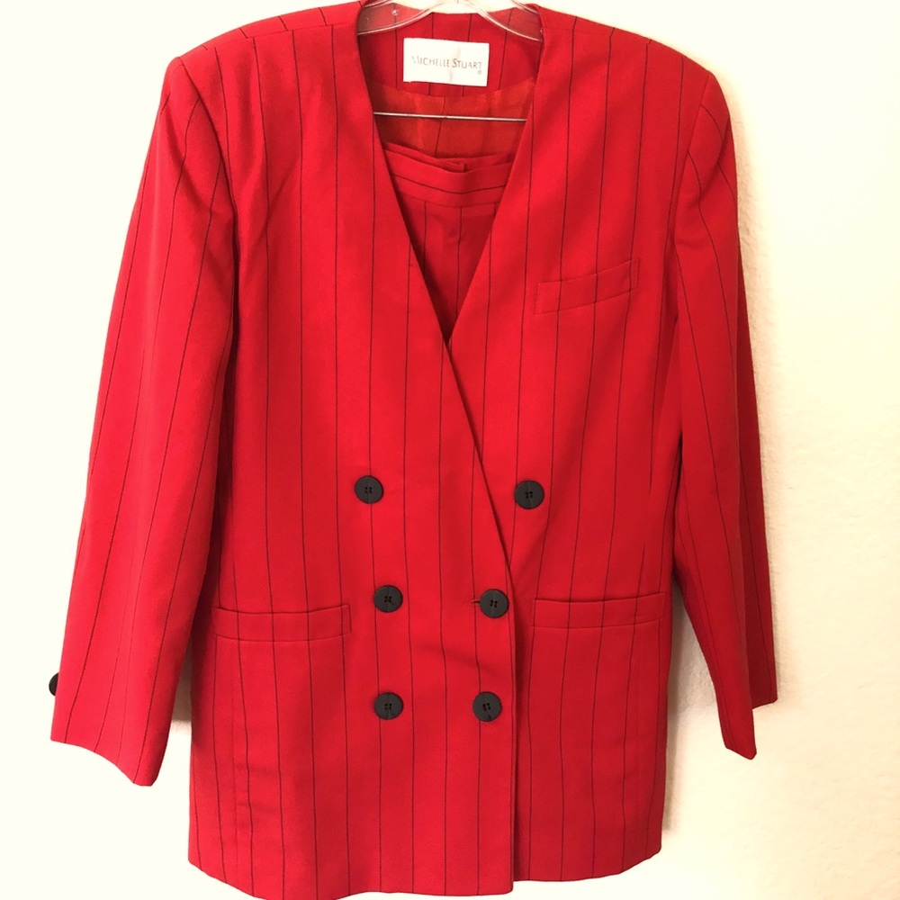 Two piece pinstripe suit